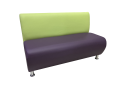 Фото 1: Секция «Классик» двухместная, экокожа Pegaso, салатовая-фиолетовая