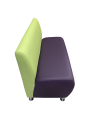 Фото 2: Секция «Классик» двухместная, экокожа Pegaso, салатовая-фиолетовая