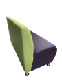 Фото 4: Секция «Классик» двухместная, экокожа Pegaso, салатовая-фиолетовая