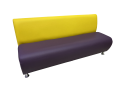 Фото 1: Секция «Классик» трехместная, экокожа Pegaso, желто-фиолетовая