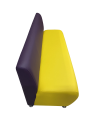 Фото 1: Секция «Классик» трехместная, экокожа Pegaso, фиолетово-желтая