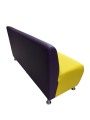 Фото 3: Секция «Классик» трехместная, экокожа Pegaso, фиолетово-желтая