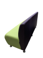 Фото 2: Секция «Классик» трехместная, экокожа Pegaso, фиолетово-салатовая