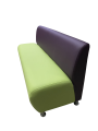 Фото 3: Секция «Классик» трехместная, экокожа Pegaso, фиолетово-салатовая