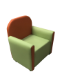Фото 1: Кресло «Мальвина», экокожа Pegaso, салатово-оранжевый