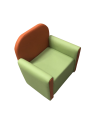 Фото 2: Кресло «Мальвина», экокожа Pegaso, салатово-оранжевый