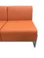 Фото 1: Диван «Сигма» двухместный, экокожа Pegaso, оранжевый
