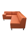 Фото 1: Угловой диван «Флагман» трехместный, экокожа Pegaso, оранжевый