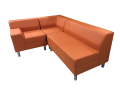 Фото 2: Угловой диван «Флагман» трехместный, экокожа Pegaso, оранжевый
