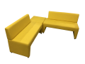 Фото 2: Угловой диван «Ритм» четырехместный с столом, экокожа Pegaso, желтый