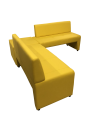 Фото 3: Угловой диван «Ритм» четырехместный с столом, экокожа Pegaso, желтый