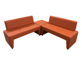 Фото 1: Угловой диван «Ритм» четырехместный с столом, экокожа Pegaso, оранжевый