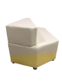 Фото 1: Секция «Фригг», двухместная П, экокожа Pegaso, белый, бледно-желтая