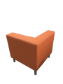 Фото 3: Угловая секция «Флагман» внутренняя, экокожа Pegaso, оранжевая